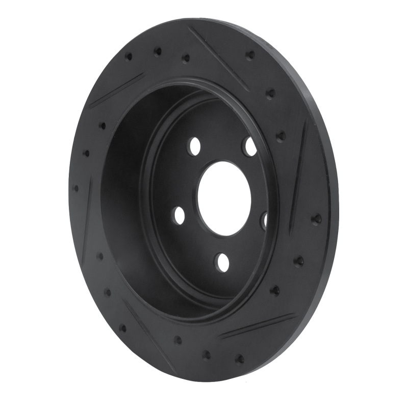 Chrysler PT Cruiser Brake Rotor (1) - Rear Left - R1 Concepts - Drilled & Slotted - Black - `03-`10